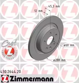 Задний дисковый тормоз 430264420 ZIMMERMANN