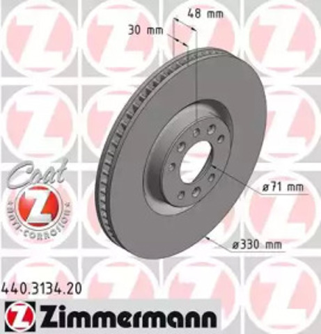 Передний тормозной диск 440313420 ZIMMERMANN