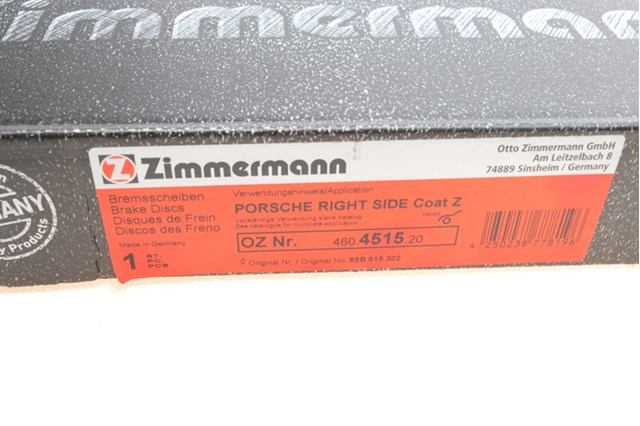 Диск тормозной передний 460451520 ZIMMERMANN