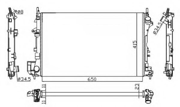Радіатор охолодження opel vectra c 1.6-1.8 16v 02- (economy class) 58203A