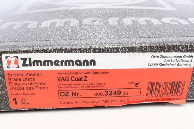 Диск тормозной передний 600324920 ZIMMERMANN