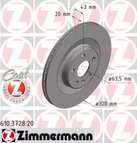 Задний дисковый тормоз 610372820 ZIMMERMANN