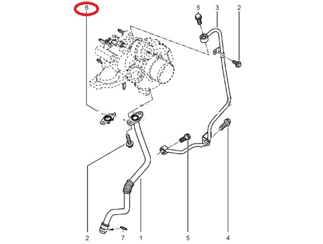 Прокладка шланга отвода масла от турбины 7701068101 RENAULT