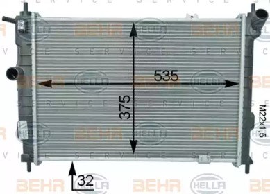 Радиатор охлаждения двигателя 7705032 KAMOKA