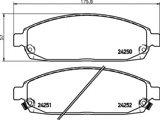 Колодки тормозные дисковые комплект 8DB355012101 HELLA