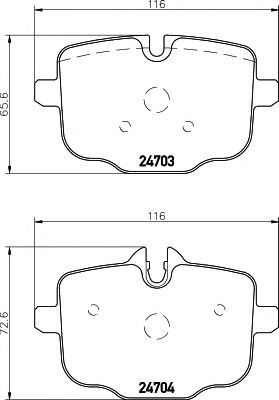 Колодки тормозные дисковые комплект 8DB355014361 HELLA