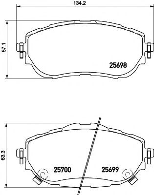Колодки гальмiвнi передні toyota corolla 2013- 8DB355020281
