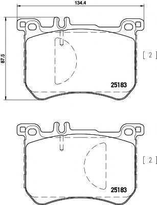 Колодки тормозные передние дисковые 8DB355020491 HELLA