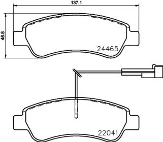 Колодки на тормоз задний дисковый 8DB355021901 HELLA