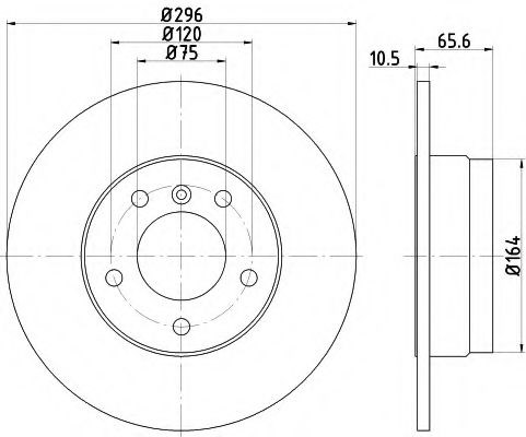 Диск тормозной задний 8DD355111301 HELLA