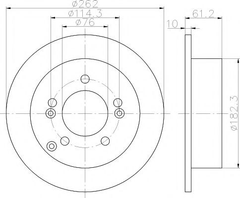 Гальмівний диск hyundai sonata v, tucson kia magentis, sportage ii2.0-3.5 12.98- 8DD355113641