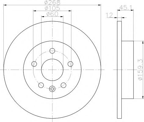 Дисковый тормоз 8DD355116581 HELLA