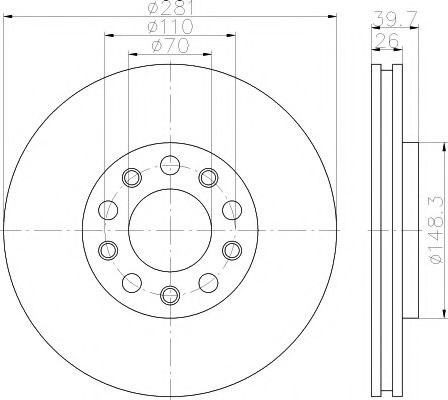 Ротор тормозной 8DD355117231 HELLA