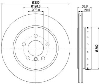 Дисковый тормоз 8DD355120671 HELLA