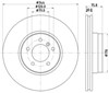 Диск тормозной передний 8DD355128381 HELLA