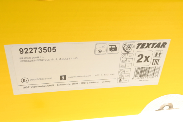Задний тормозной диск 92273505 TEXTAR