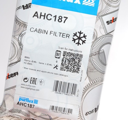 Фильтр салона угольный AHC187 PURFLUX