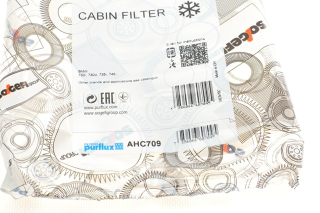 Воздушный фильтр салона AHC709 PURFLUX