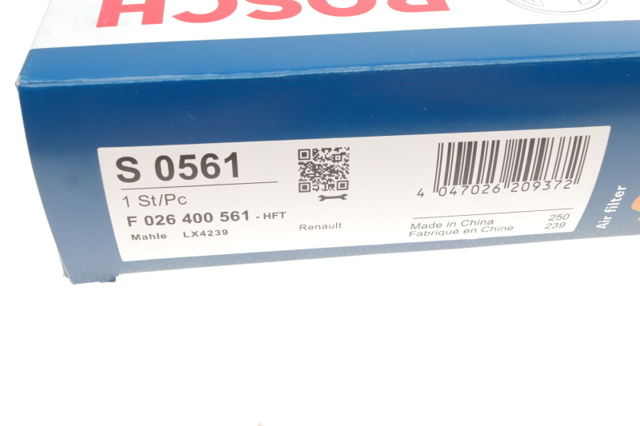 Автомобильный фильтр воздуха F026400561 BOSCH