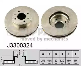 Передний тормозной диск J3300324 NIPPARTS