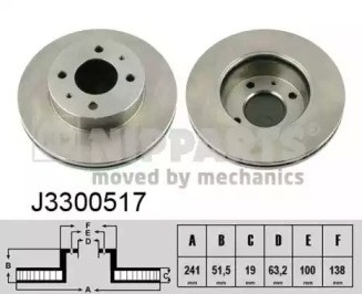 Передний тормозной диск J3300517 NIPPARTS