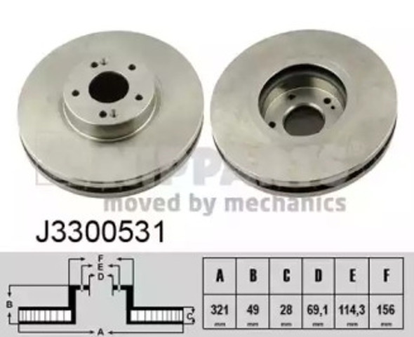 Диск тормозной передний J3300531 NIPPARTS
