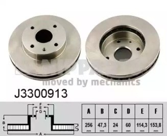 Передний тормозной диск J3300913 NIPPARTS