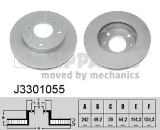Диск тормозной передний J3301055 NIPPARTS