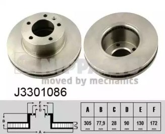 Диск тормозной передний J3301086 NIPPARTS