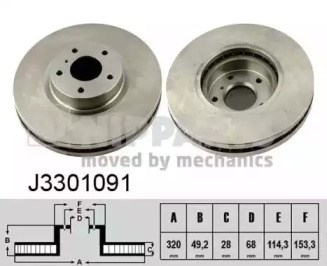 Диск тормозной передний J3301091 NIPPARTS