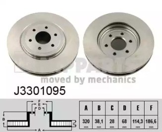 Тормоз дисковый передний J3301095 NIPPARTS