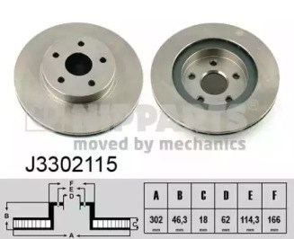 Тормоз дисковый передний J3302115 NIPPARTS