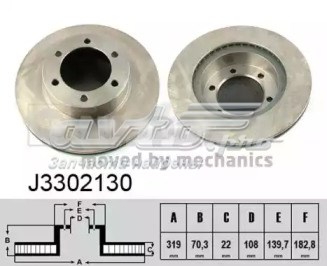 Диск тормозной передний J3302130 NIPPARTS