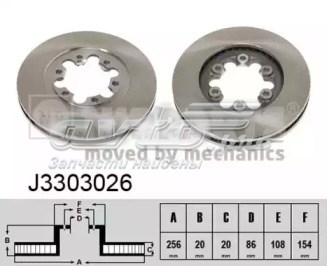 Тормоз дисковый передний J3303026 NIPPARTS