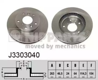 Диск тормозной передний J3303040 NIPPARTS