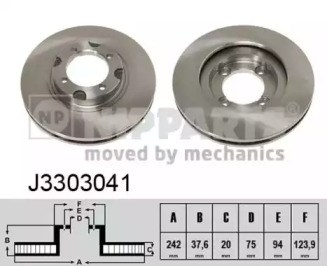 Диск тормозной передний J3303041 NIPPARTS