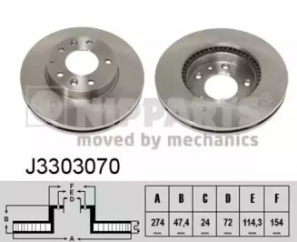 Передний тормозной диск J3303070 NIPPARTS