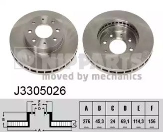Тормоз дисковый передний J3305026 NIPPARTS