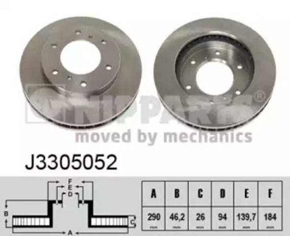 NIPPARTS J3305052 Диск тормозной передний в наличии Украина