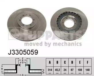 J3305059 NIPPARTS Диск тормозной передний купить в Киев