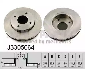 Диск тормозной передний J3305064 NIPPARTS