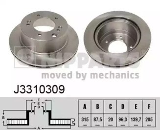 NIPPARTS J3310309 Диск тормозной задний в наличии Черновцы