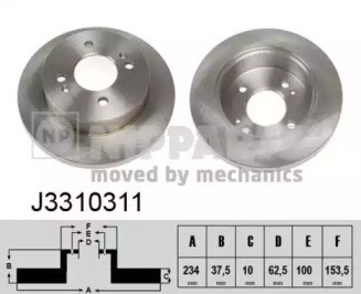 Дисковый тормоз J3310311 NIPPARTS