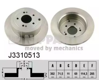 NIPPARTS J3310513 Диск тормозной задний в наличии Украина