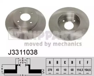 Тормозные диски J3311038 NIPPARTS