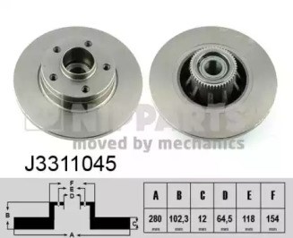Тормозной диск J3311045 NIPPARTS