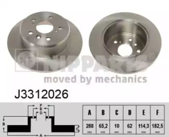Тормозной диск J3312026 NIPPARTS