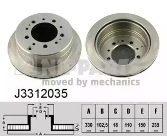 Тормозной диск J3312035 NIPPARTS