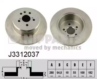 Задний тормозной диск J3312037 NIPPARTS