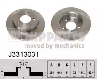 Задний дисковый тормоз J3313031 NIPPARTS